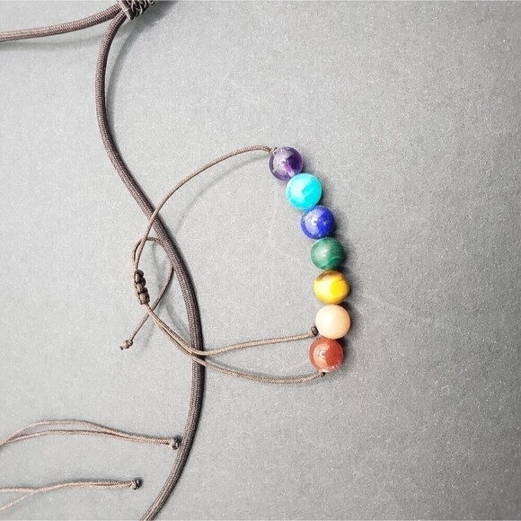 Chakra bead necklace with matching adjustable bracelet - Picture 4 of 9